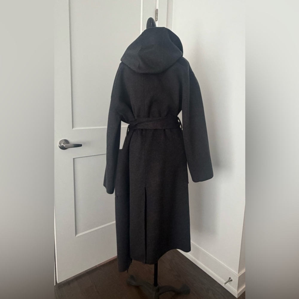 COS Black Fringe Belted Coat - Picture 5 of 6